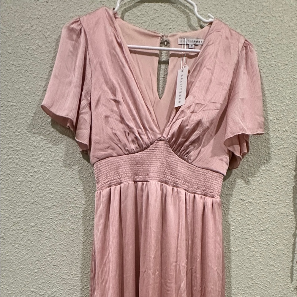 Satin Pink Dress with Tags